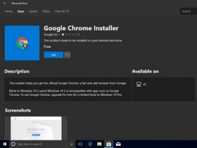 Google 在微軟商城上推出下載 Chrome 的應用程式，不到一天就被下架