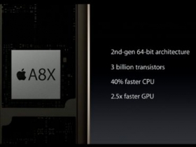 iPad Air 2：內建 A8X 三核處理器、2GB RAM