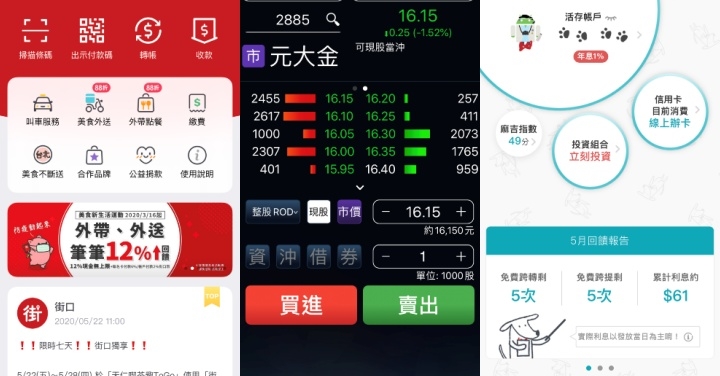數位帳戶、股票證券、行動支付，分享投資理財app