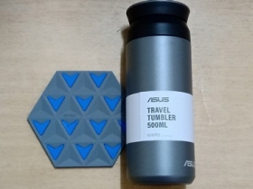 &lt;EP商品開箱&gt;    ASUS TRAVEL TUMBLER 500ML保溫瓶+造型杯墊
