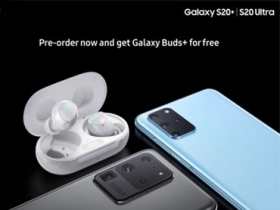 早鳥預購優惠，宣傳圖像顯示 Galaxy Buds+ 將是 Galaxy S20 系列購機贈品