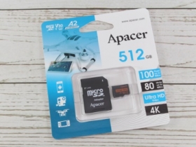 宇瞻Apacer microSDXC UHS-I U3 V30 A2記憶卡-512GB大容量高清錄影，支援4K解析度錄影