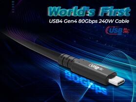 新泰工業發佈全球首款 USB-IF 認證 USB4® 80Gbps 240W USB Type-C® 傳輸線