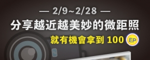 【2月手機攝影】分享越近越美妙的微距照，100EP 等你拿！