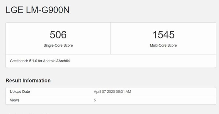 LG 新機跑分出現在 Geekbench 上