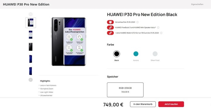 華為預計5月底於德國重新銷售可使用GMS服務的P30 Pro