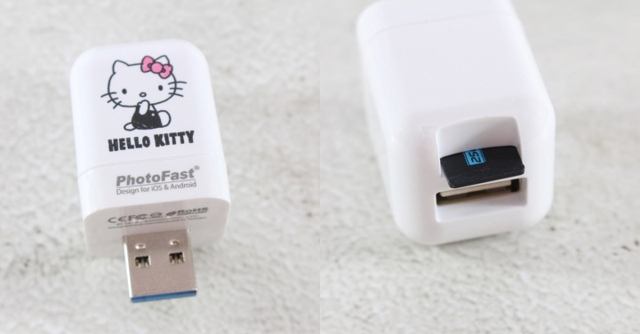 PhotoFast X Hello Kitty雙系統自動備份方塊-充電時就能自動備份手機資料