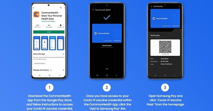 三星攜手非營利組織，讓美國使用者能透過Samsung Pay出示疫苗施打證明
