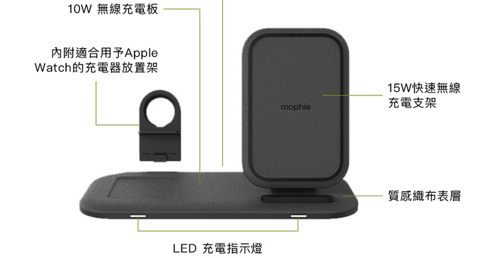 告別糾纏的充電線們！mophie 2+1 無線充電盤讓你一次充飽 iPhone、AirPods、Apple Watch