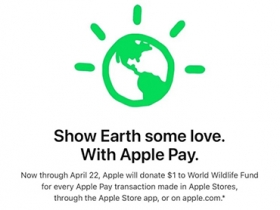 蘋果響應世界地球日，將從Apple Pay交易提撥捐助世界自然基金會