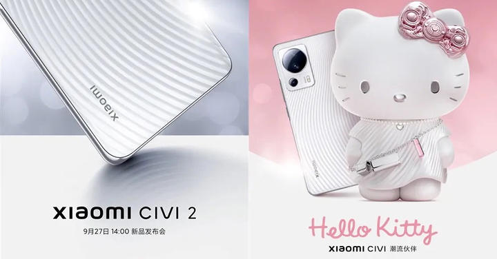 小米將於 9/27 揭曉 Xiaomi Civi 2，與三麗鷗合作 Hello Kitty 款式