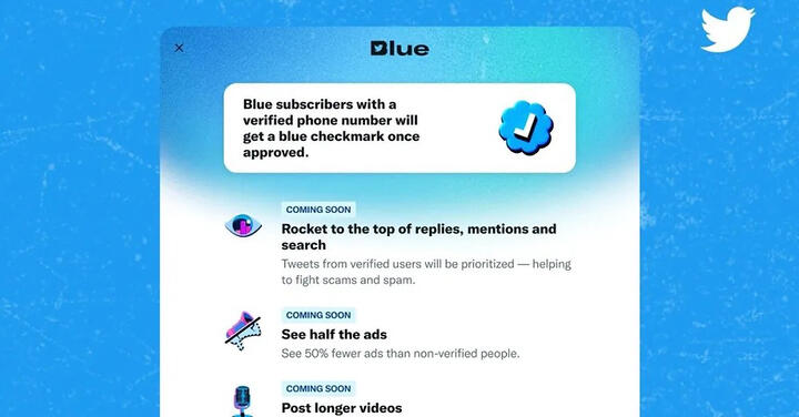 Twitter 將恢復推出 Twitter Blue 訂閱服務，iOS 裝置訂閱費用確定調漲