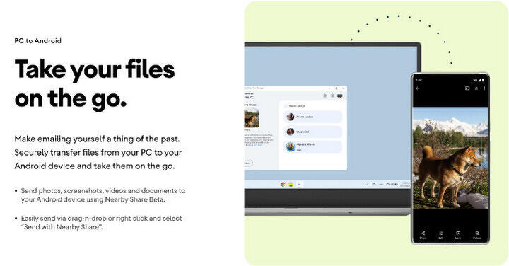 方便媲美 AirDrop 傳輸工具   Google Nearby Share PC 版全球推出