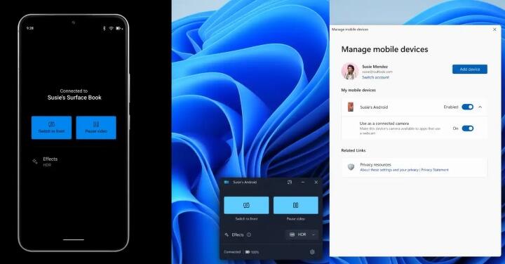 Windows 11 新功能  安卓手機相機可當電腦視訊鏡頭使用