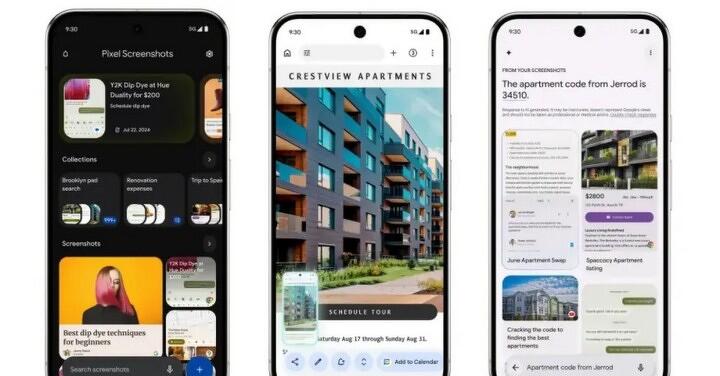 Google 在 Pixel 9 系列手機推出獨佔功能 Pixel Screenshots，可幫忙記住手機截圖內容背後待辦事項