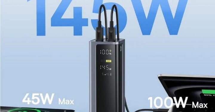 倍思推 145W 破二萬容量行充