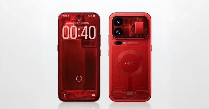 小米 18 Pro 換上紅色透明裝亮相