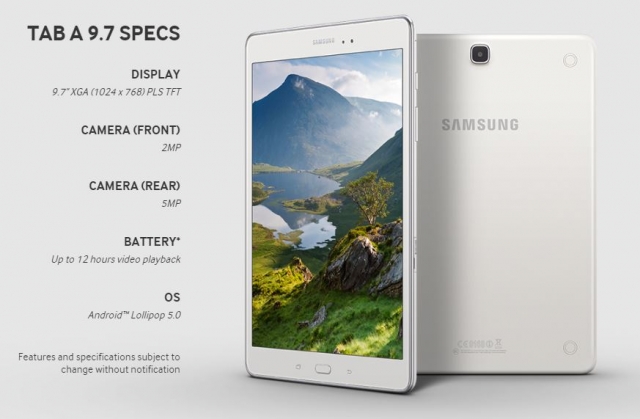 Samsung Galaxy Tab A 9.7 Wi-Fi 介紹圖片