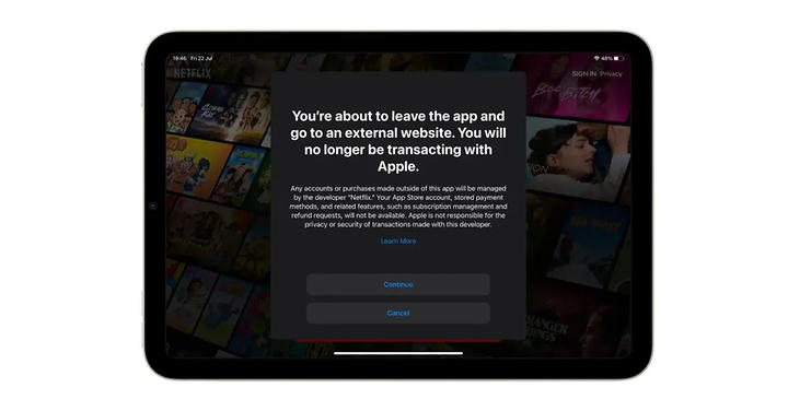 Netflix 悄悄更新 iOS 版 App，引導使用者至外部頁面註冊、訂閱