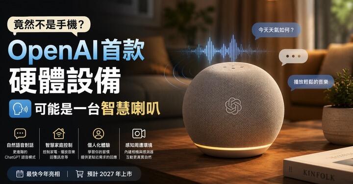 OpenAI 首款硬體可能不是手機